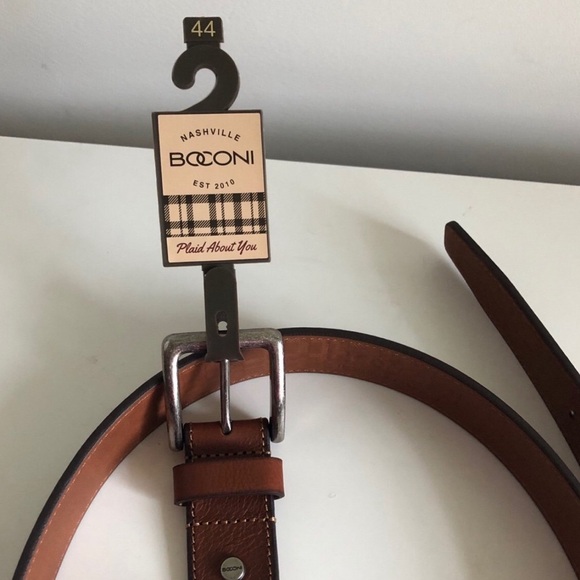 BOCONI men leather belt/tan total size 44 - Picture 2 of 3